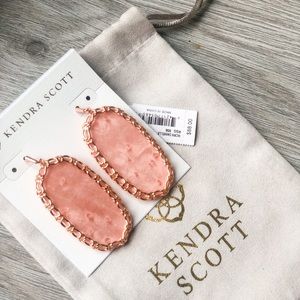 Macrame Danielle Rose Gold Earrings In Blush Wood